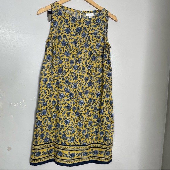 J. Jill Love Linen Sleeveless Floral 100% Linen Shift Dress Pockets Size XSP‎ - Picture 1 of 7